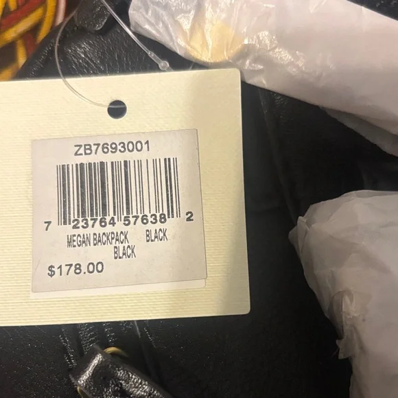 NEW Fossil- Megan Black Leather Backpack - Picture 2 of 5